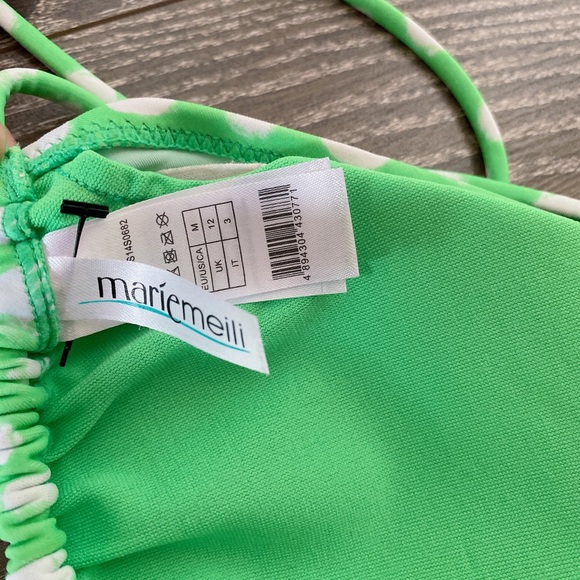 Polka dot ruffle swim top M - Picture 2 of 2